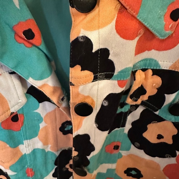 Red Multicolor Floral Jean Jacket - Picture 9 of 9